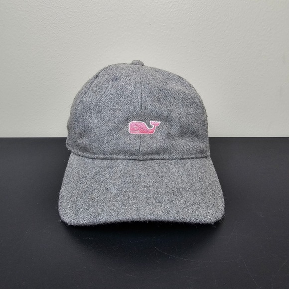Vineyard Vines Other - Vineyard Vines Hat Cap Mens Strap Back Grey Spellout Pink Whale Logo‎ Golf Prep